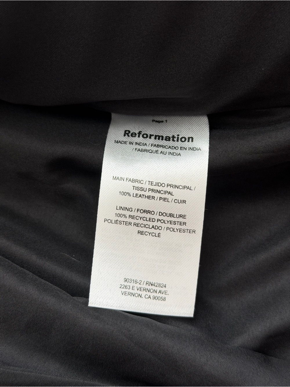 NEW Reformation Veda Harrison Leather Oversized Bomber Jacket, Black XS - Picture 16 of 16